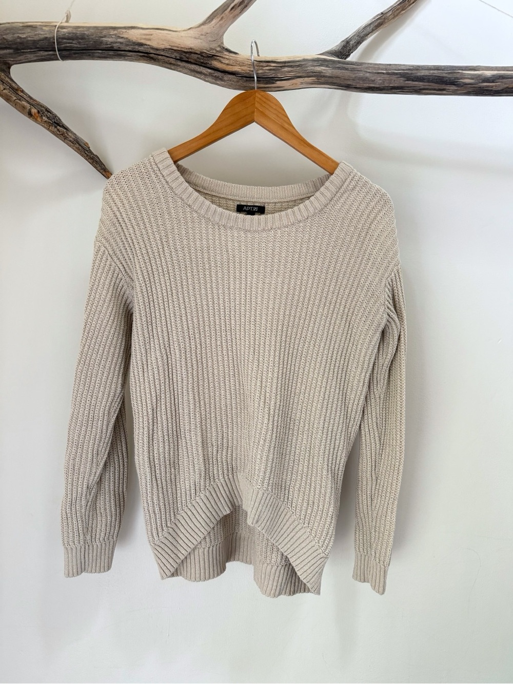 Apt. 9 | Beige Sand Minimalist Neutral Oversized Long Sweater Women’s Small GUC